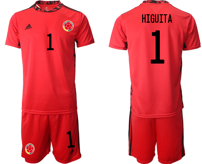 Men 2020-2021 Season National team Colombia goalkeeper red #1 Soccer Jersey2